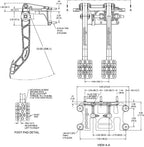 Wilwood 340-11295 Pedalera oscilante de freno y embrague