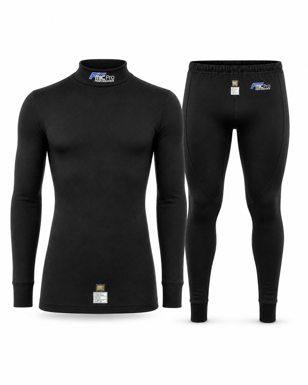 Ropa interior ignífuga conjunto de cuello alto y pantalón FMIC.Pro negro FIA 2036 8856-2018 talla 2XL