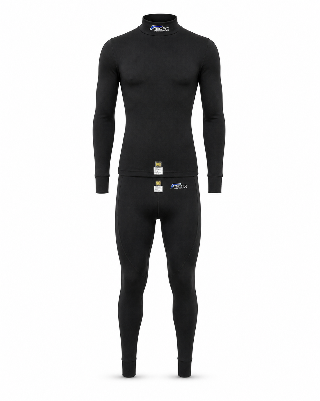 Ropa interior ignífuga conjunto de cuello alto y pantalón FMIC.Pro negro FIA 2036 8856-2018 talla 2XL