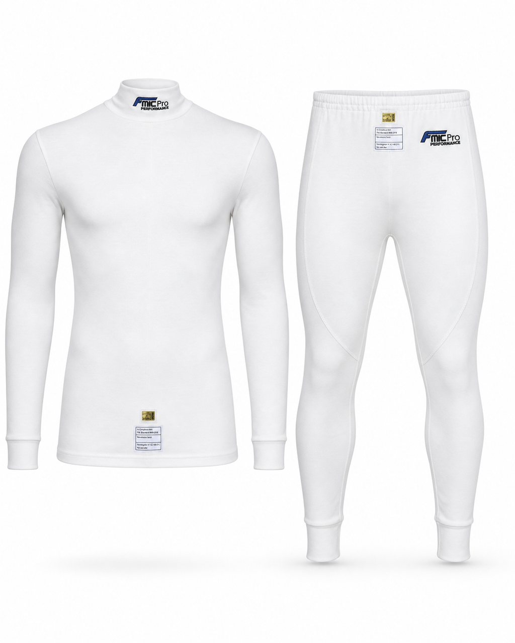 Ropa interior ignífuga conjunto de cuello alto y pantalón FMIC.Pro blanco FIA 2036 8856-2018 talla L