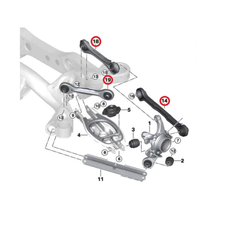 Brazos de control traseros ajustables mecanizados en aluminio para BMW E9X/E8X