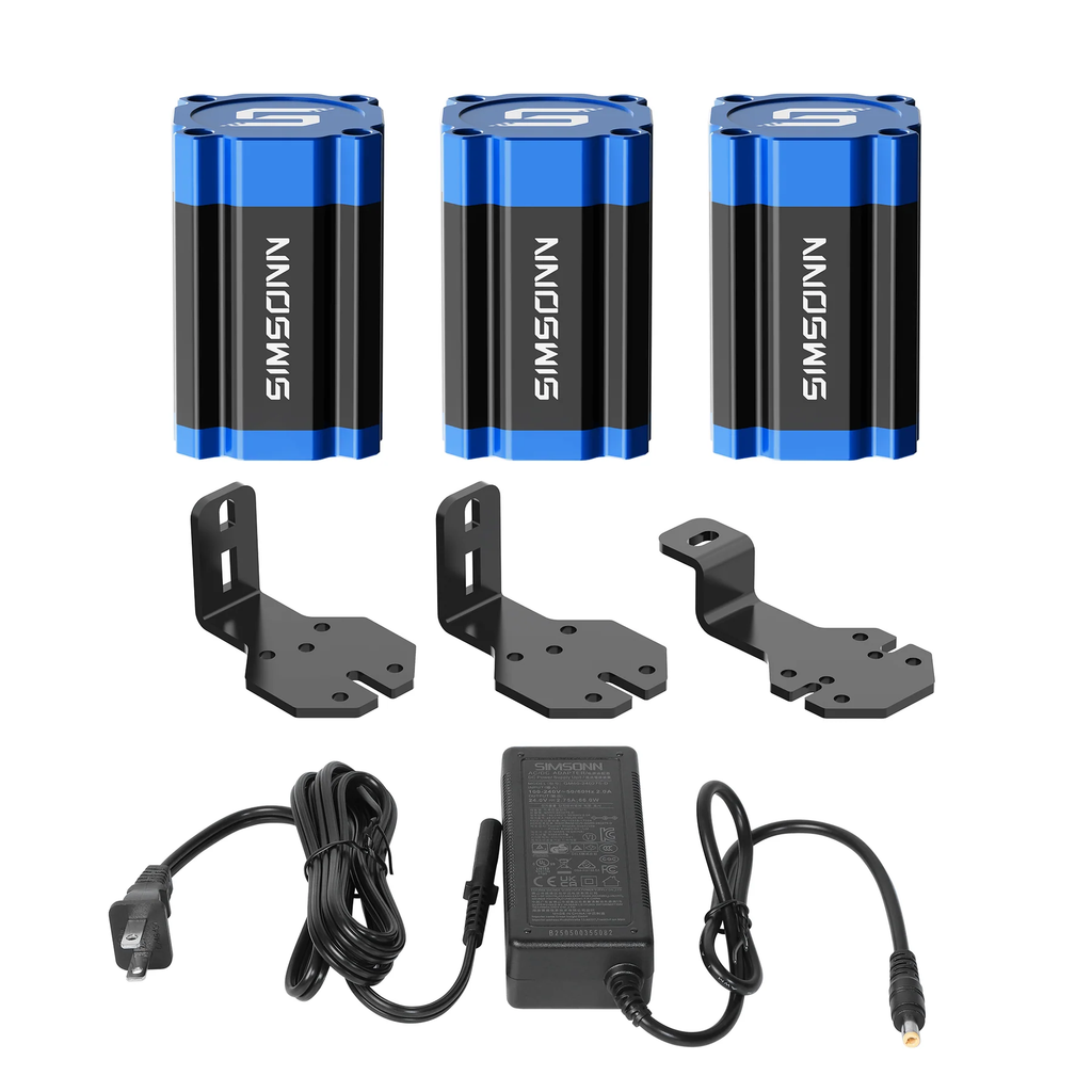 Reactor de pedales para respuesta de vibración SIMSONN VAM Pro Linear Motor Simulador Simracing pack de 3 con fuente de alimentación