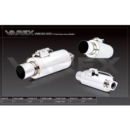 Round body muffler XForce with Varex system 19,05cm x 38,1cm
