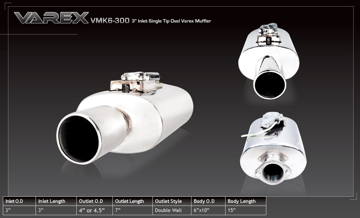 Silenciador de cuerpo ovalado XForce con sistema Varex 15,24 cm x 25,4 cm x 38,1 cm