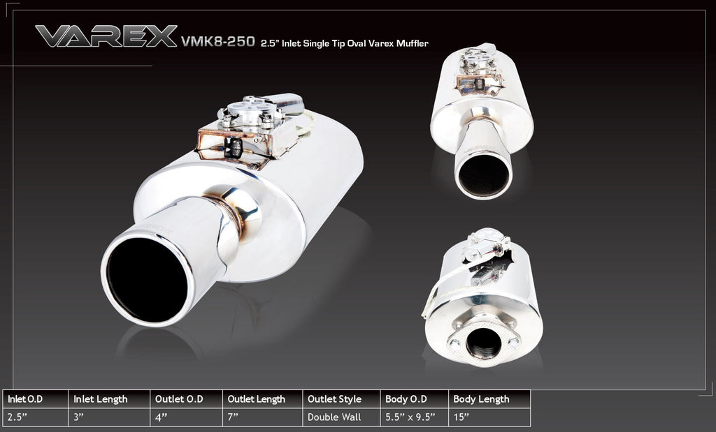 Silenciador de cuerpo ovalado XForce con sistema Varex 13,97 cm x 24,13 cm x 38,1 cm