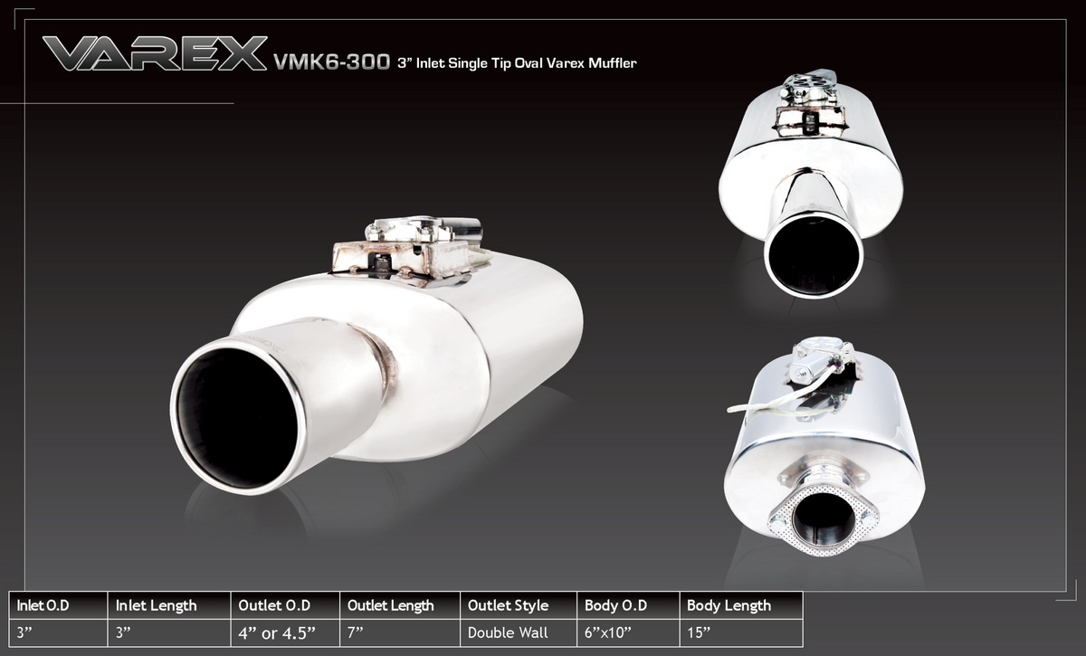 Silenciador de cuerpo ovalado XForce con sistema Varex 15,24 cm x 25,4 cm x 38,1 cm