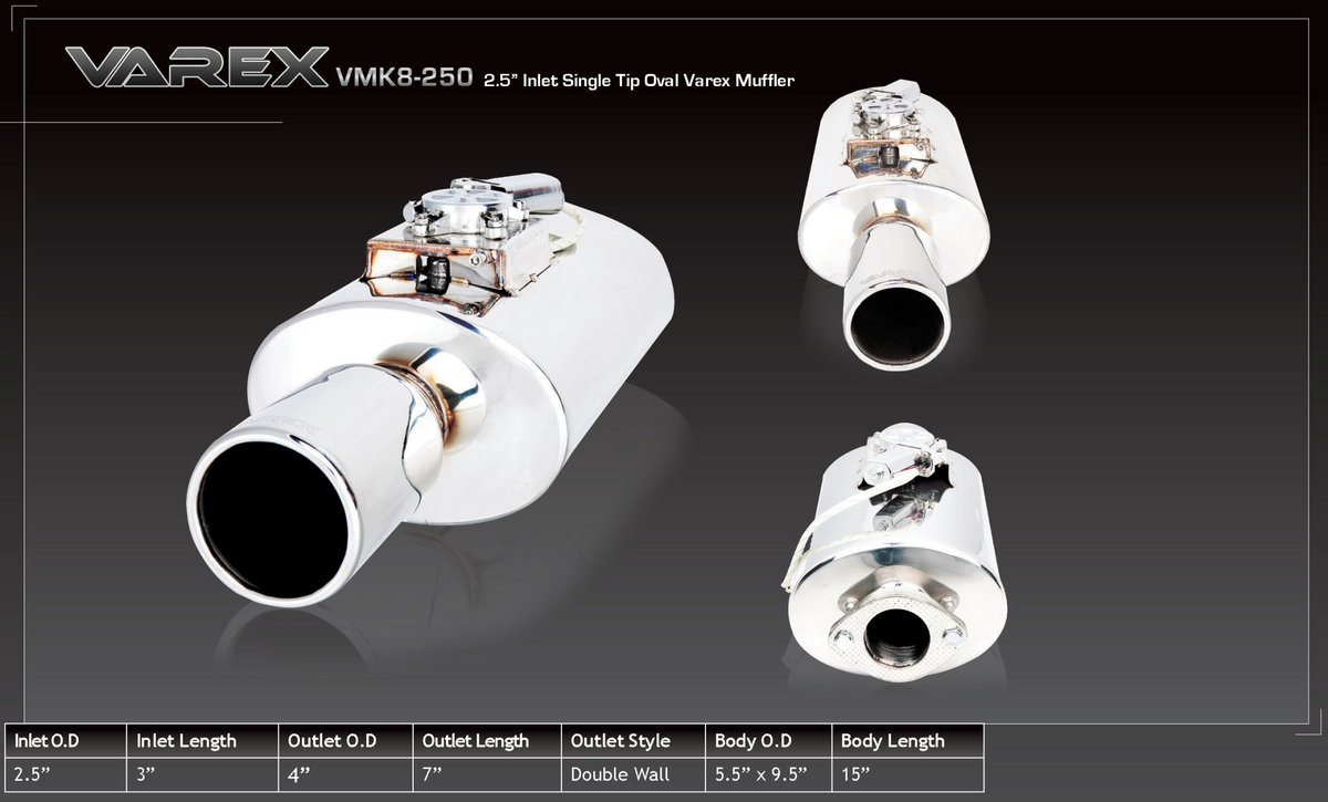 Silenciador de cuerpo ovalado XForce con sistema Varex 13,97 cm x 24,13 cm x 38,1 cm