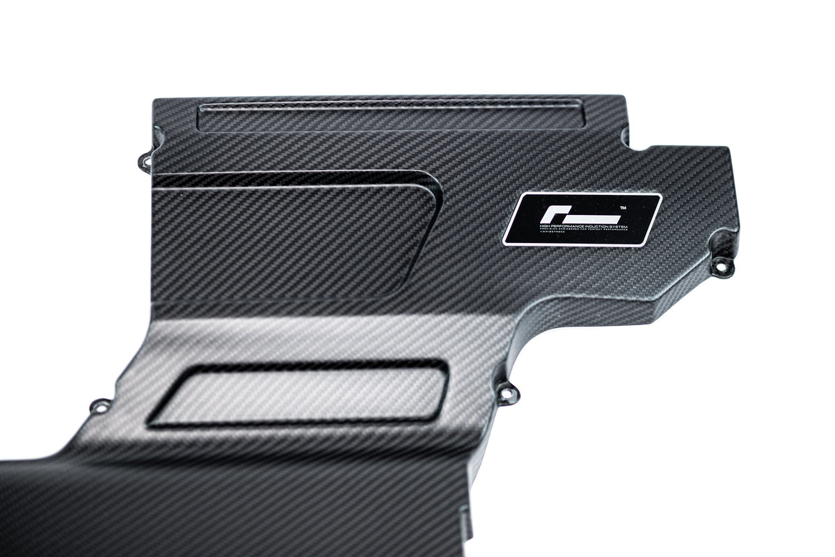 Sistema de admisión de aire frío RacingLine R600 EVO carbono mate con filtro de algodón plisado para MQB MQBE 2.0 TSI EA888.3 EA888.4
