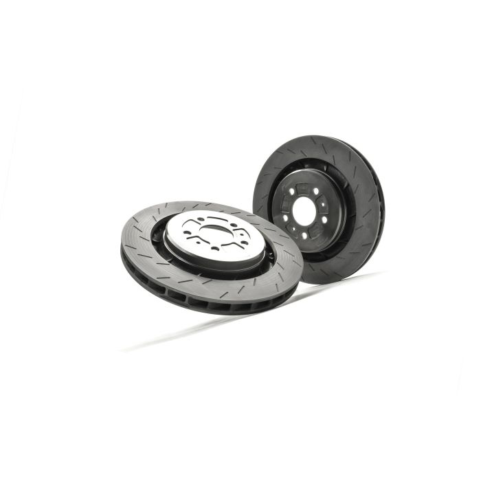 Kit de frenos grandes RacingLine Stage 2 Evo de 345 mm y 4 pistones para VW Polo AW, Seat Ibiza 6F y Audi A1GB (negro)