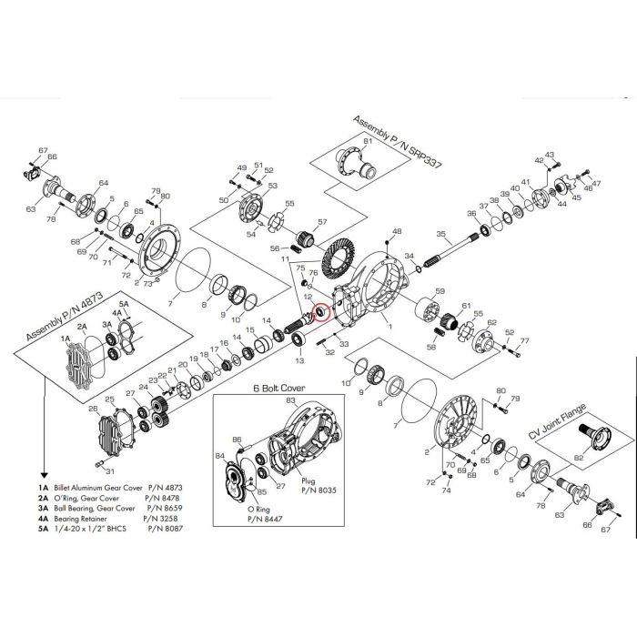 Winters roller bearing, pinion end 7331
