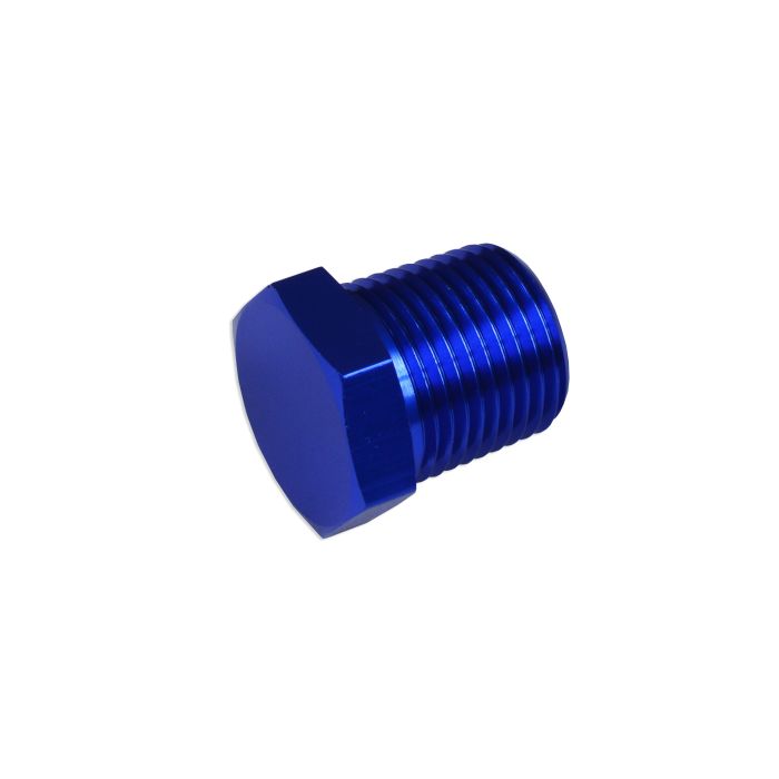 Adapter 3/4 NPT Hex Head Plug Block Plug Male Oil Fuel Blue