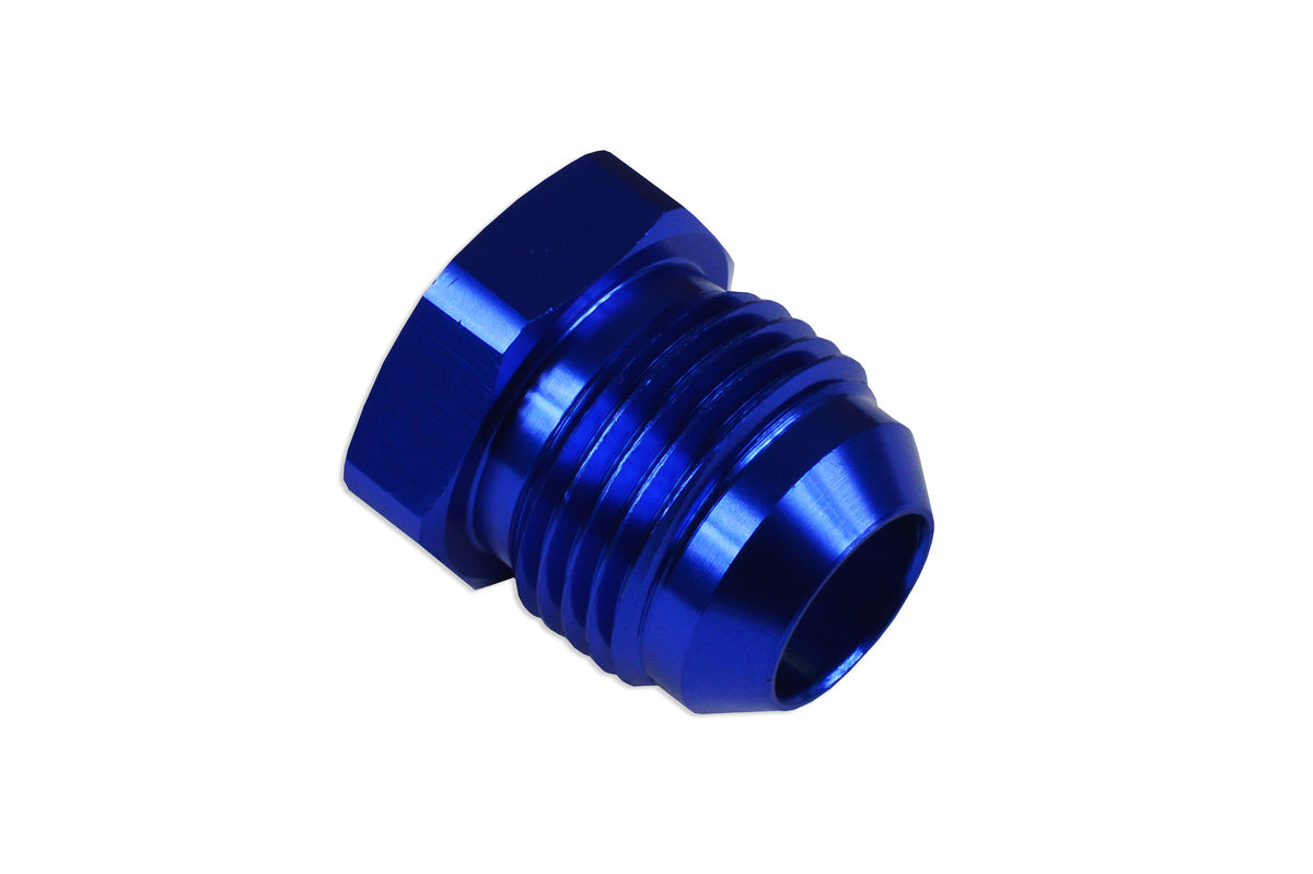 Tapón adaptador AN -8 AN8 JIC abocardado con puerto hexagonal azul