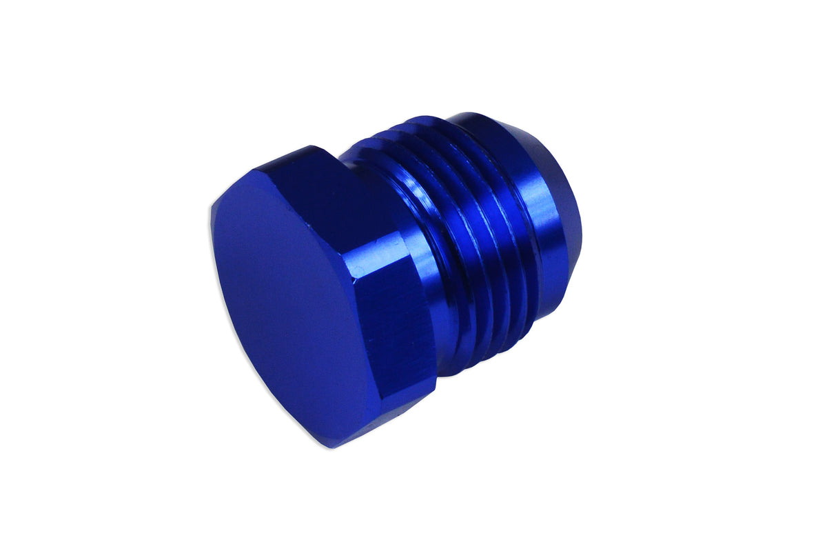 Tapón adaptador AN -8 AN8 JIC abocardado con puerto hexagonal azul