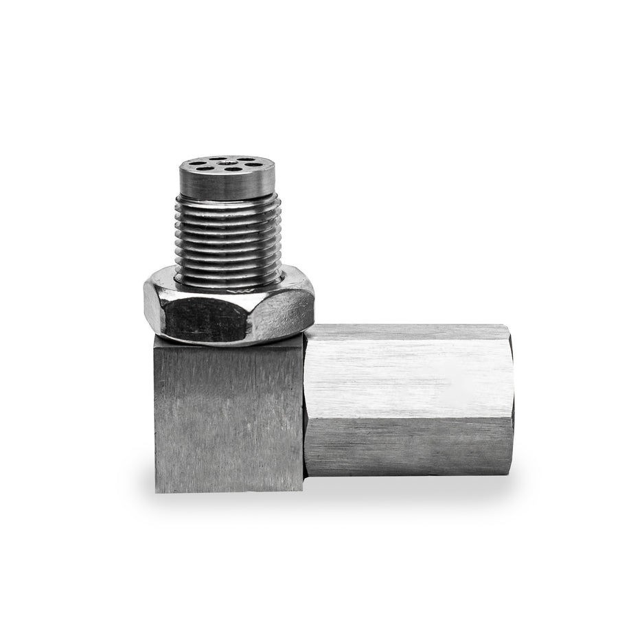 90° adapter with insert for active Lambda sensor emulator