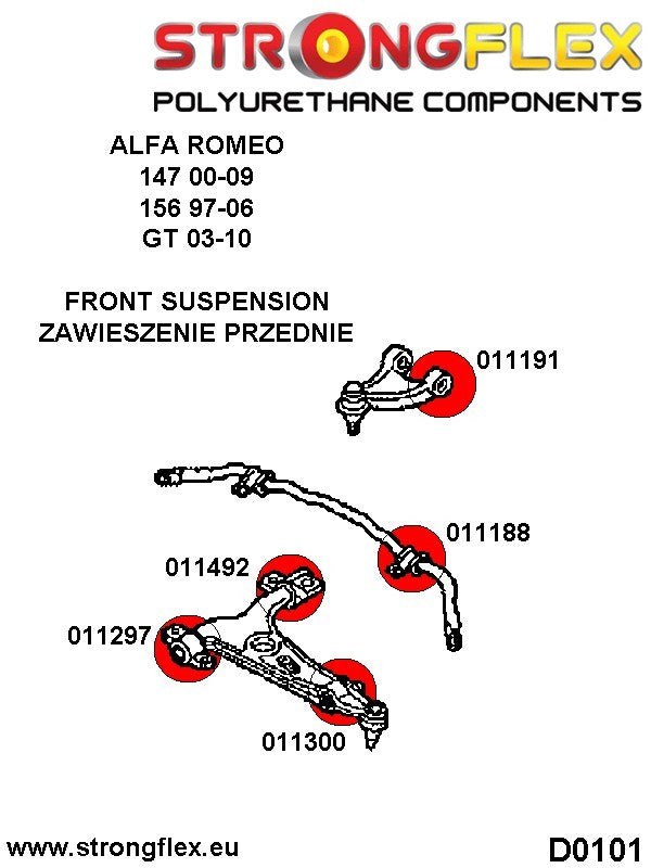 Alfa Romeo 147 156 GT 011188B: Silentblock de barra estabilizadora delantera