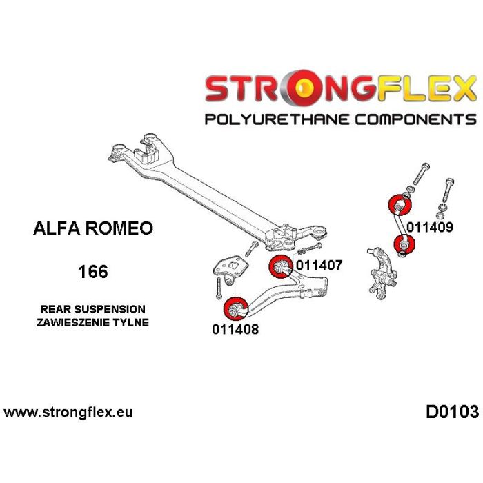 Alfa Romeo 166 011409A: Rear Vertical Sport Suspension Arm Bush