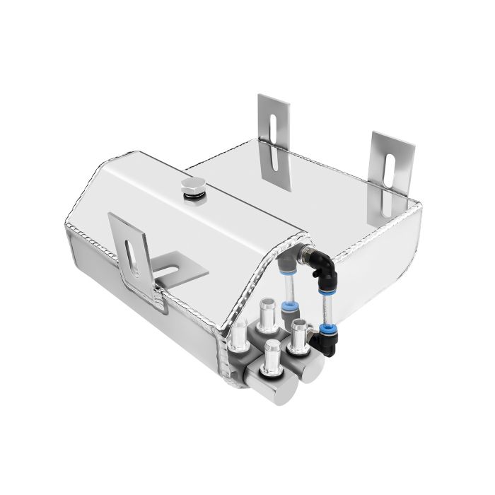 JRspec 2-liter polished aluminum alloy radiator expansion tank and oil tank