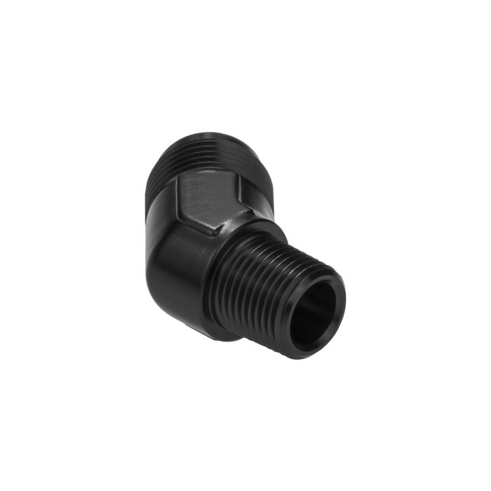 AN10 JIC Flare Straight Hose Adapter to 1/2 NPT 45', Black