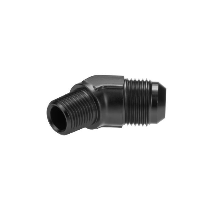 AN10 JIC Flare Straight Hose Adapter to 1/2 NPT 45', Black
