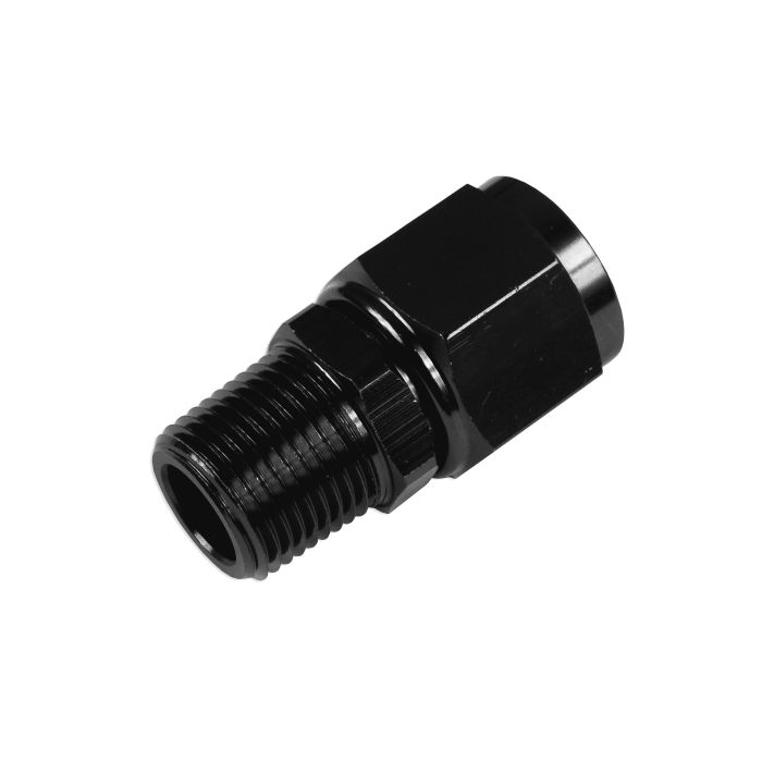 AN-10 AN10 Straight Hose Fitting Adapter JIC Flare to 1/8 NPT Female-Male Black
