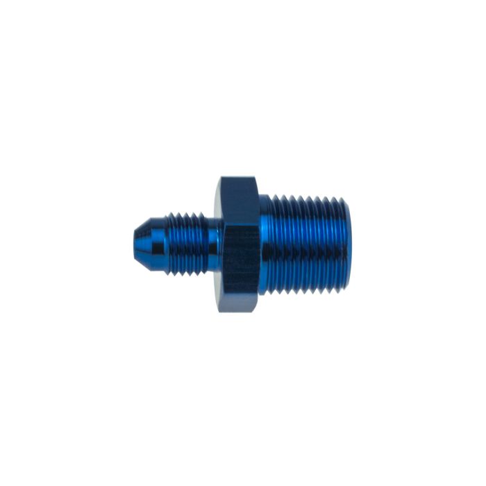 Adaptador de manguera recto AN10 JIC Flare a 3/4 NPT azul