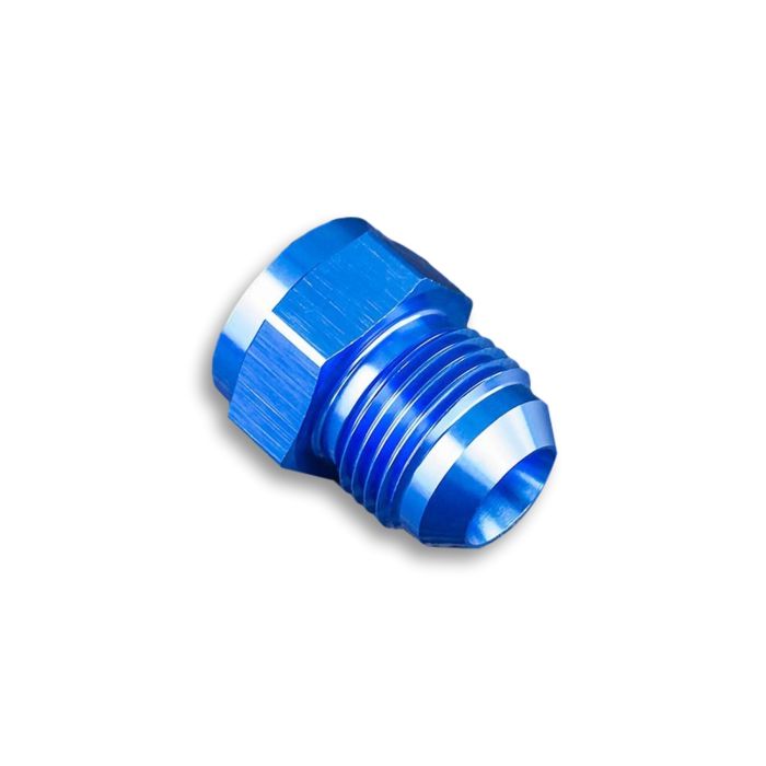 Adaptador AN10 macho a AN6 hembra JIC para manguera, color azul.