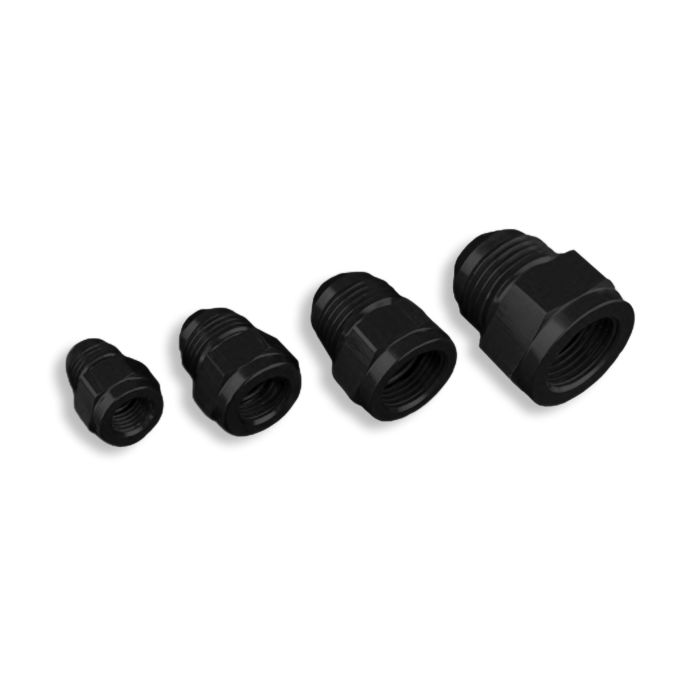 AN10 Male to AN8 Female JIC Hose Adapter, Black.