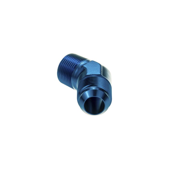 AN12 JIC Flare to 3/4 NPT 45' Straight Hose Adapter, Blue