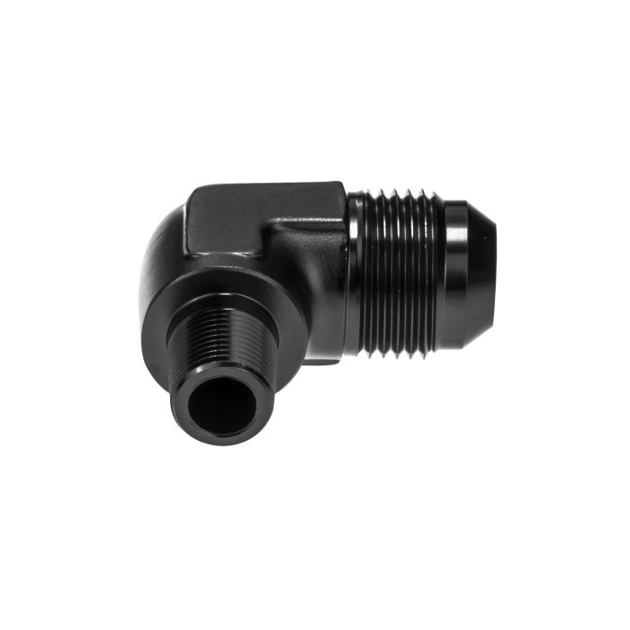 AN12 JIC Flare to 3/4 NPT 90 Degree Male Elbow Oil/Fuel Hose Adapter, Black