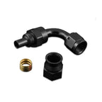 Black JIC AN12 90-degree PTFE Fuel Hose End