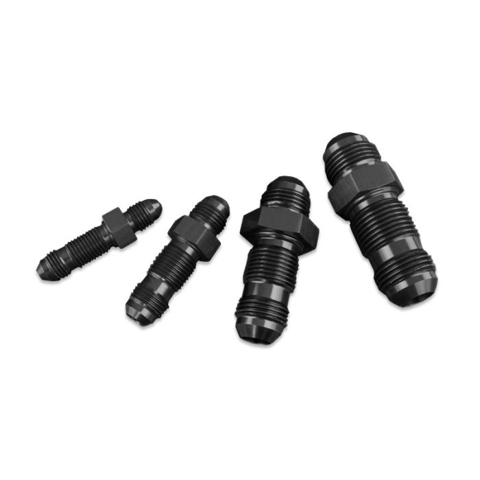 AN12 JIC Bulkhead Adapter, Male Straight Hose Fitting, Black.