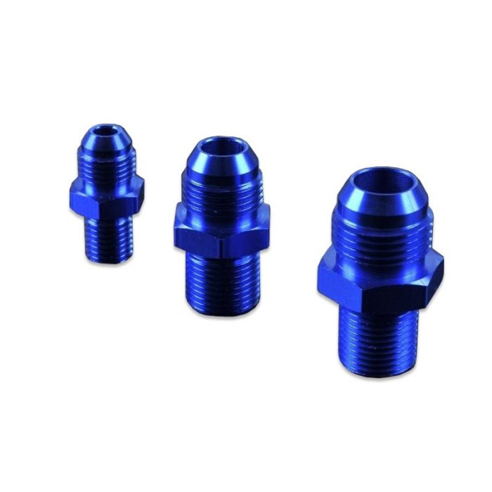 AN12 JIC Straight Hose Connection Adapter to M22x1.5, Blue.