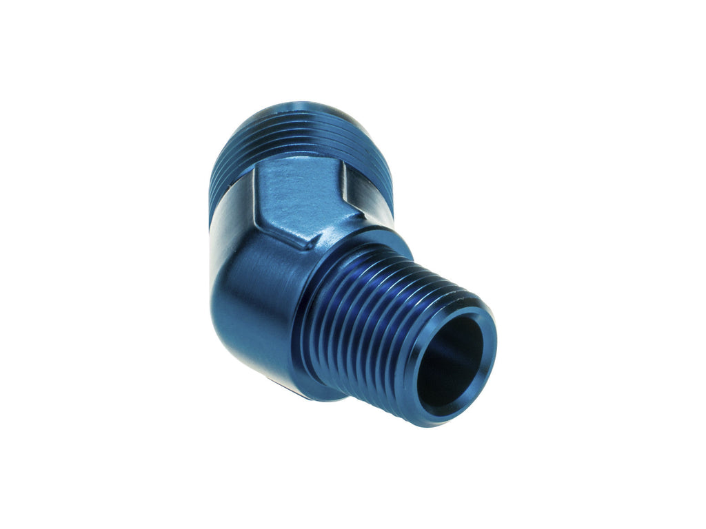 Adaptador racor recto 45° AN4 JIC Flare a 1/4 NPT