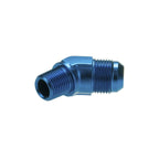 AN4 JIC Flare to 1/4 NPT 45-Degree Straight Hose Adapter (Blue)