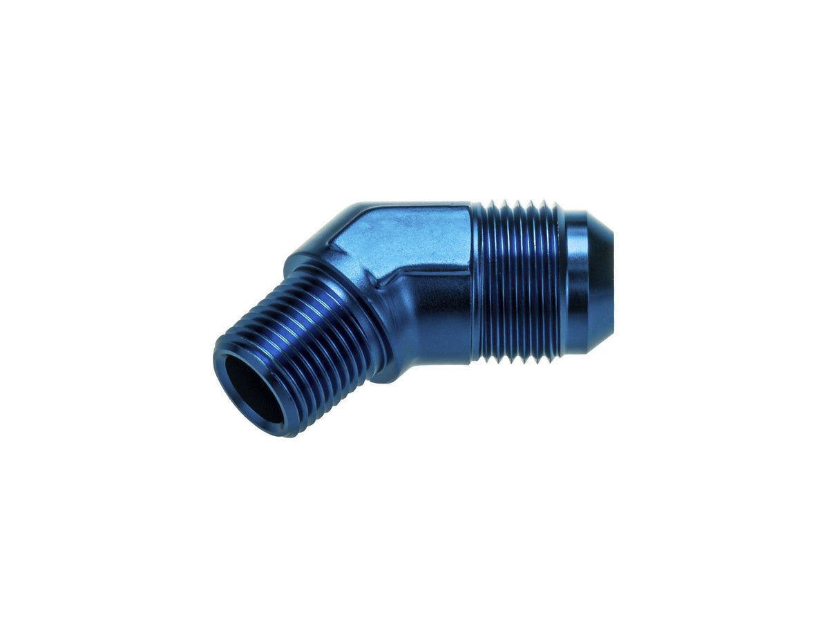 Adaptador racor recto 45° AN4 JIC Flare a 1/4 NPT