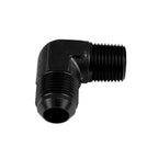 AN4-1/4 NPT 90-degree Male-to-Male Hose Coupling Adapter, Black.