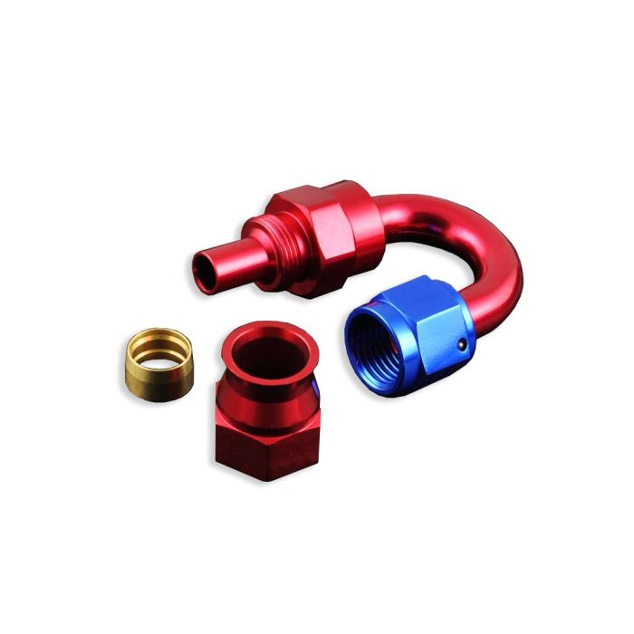 AN-4 AN4 JIC 180-Degree Fuel PTFE Hose Fitting End Red