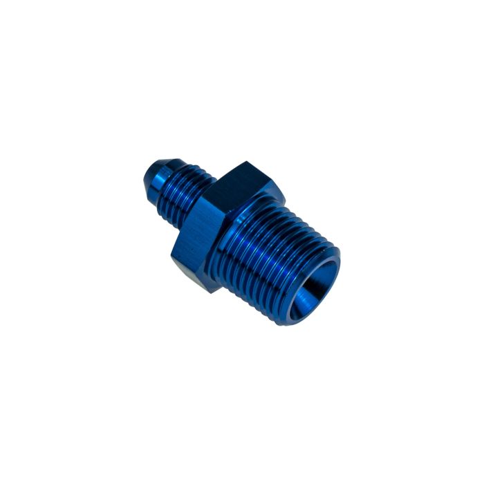 AN4 JIC Flare Straight Hose Connector Adapter to 3/8 NPT, Blue