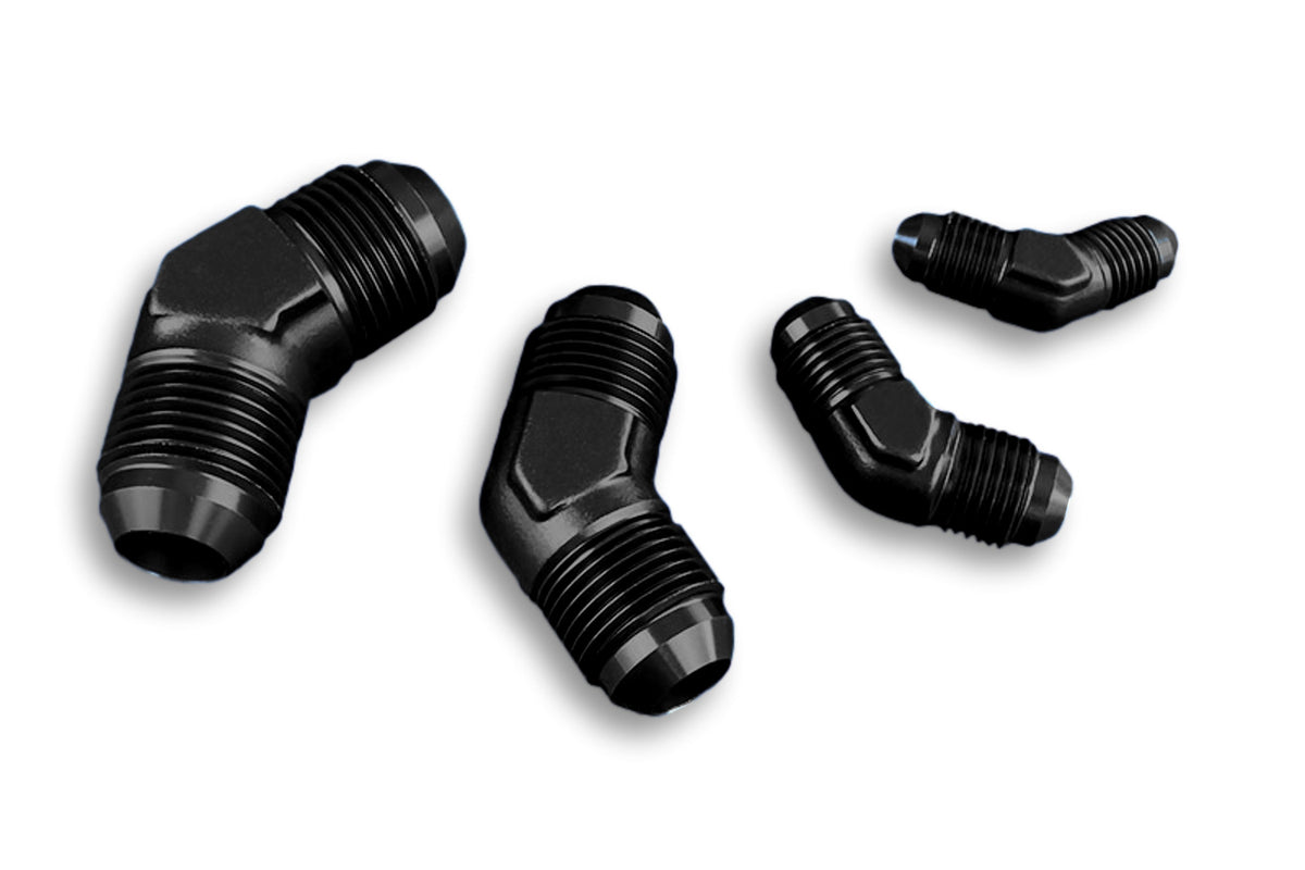 Adaptador racor manguera unión macho-macho AN4 45°