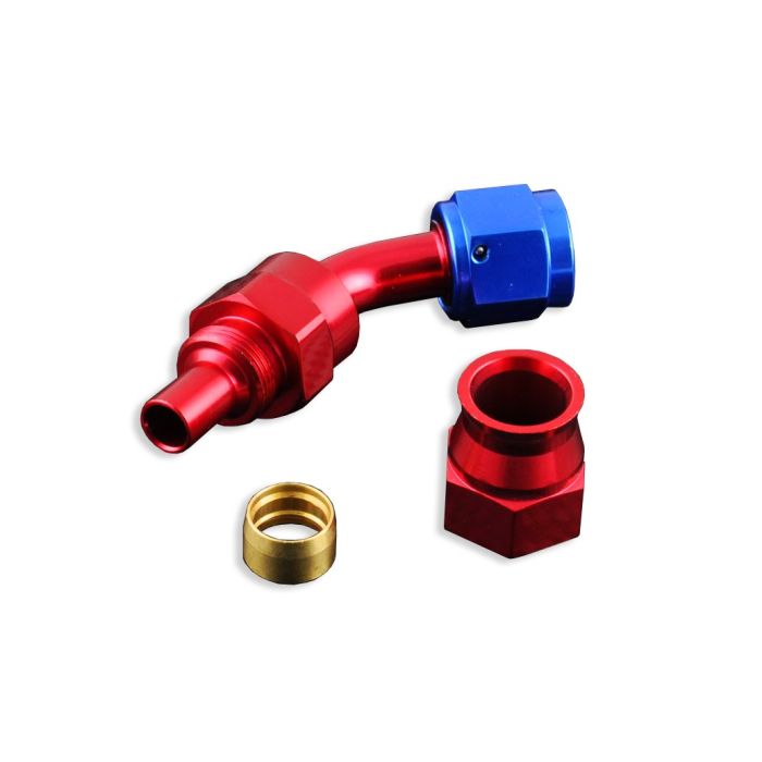 AN-4 AN4 JIC 45 Degree PTFE Fuel Hose Fitting, Red End