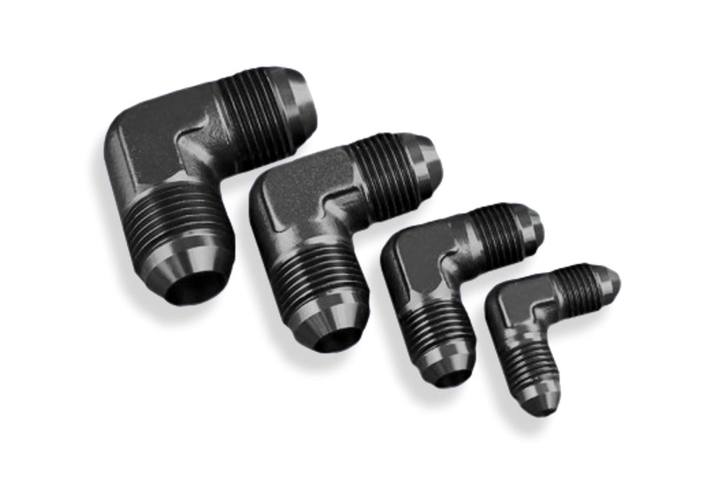 Adaptador AN4 acoplamiento macho-macho 90° para manguera