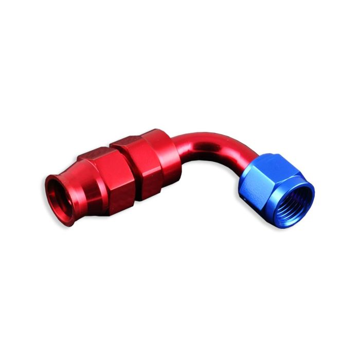 Conector de manguera AN-4 AN4 JIC de 90 grados de PTFE para combustible, extremo rojo
