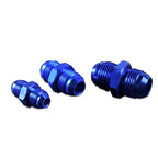 Adaptador de conexión de manguera JIC AN4 macho a AN4 macho, color azul.
