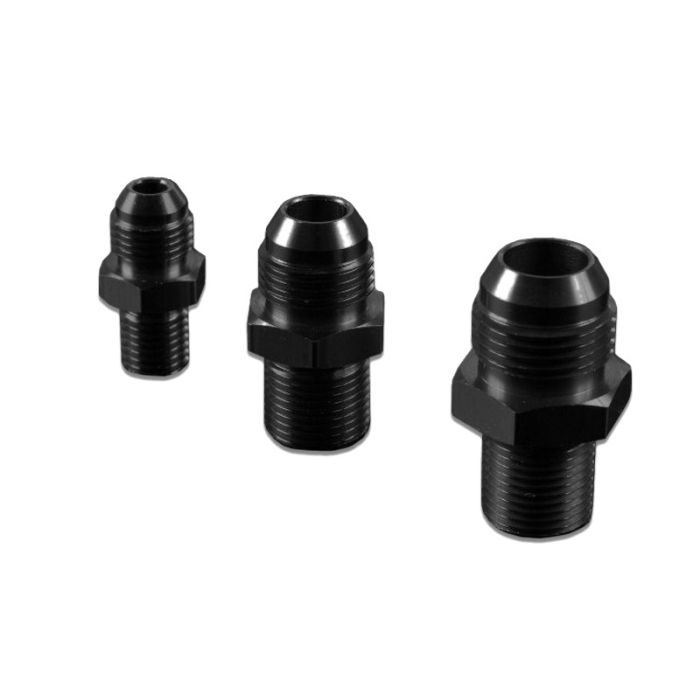 AN-4 AN4 JIC Flare to M18x1.5 Metric Male to Male Hose Fitting Adapter, Black.