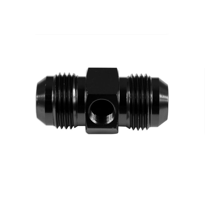 AN4 AN-4 Male to Male Adapter with 1/8 NPT Inline Port Fuel Oil Pressure Black