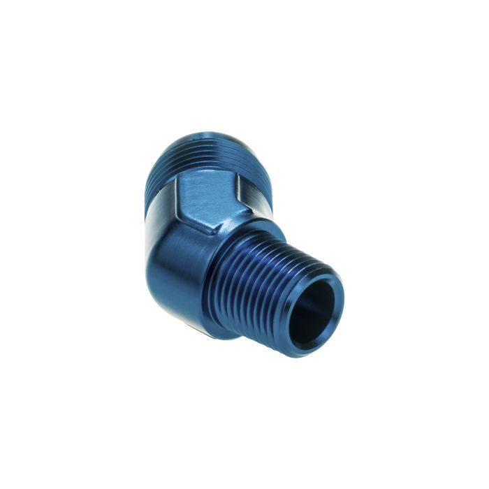AN6 JIC Flare to 1/4 NPT 45 Degree Straight Hose Adapter (Blue)