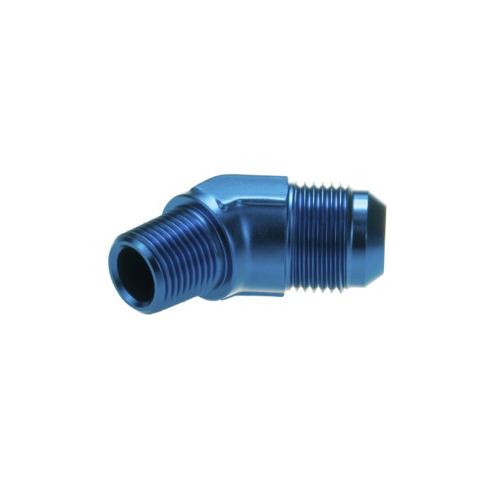AN6 JIC Flare to 1/4 NPT 45 Degree Straight Hose Adapter (Blue)