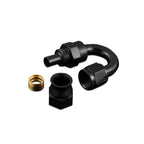 Conector de manguera AN-6 AN6 JIC de 180 grados con PTFE para combustible, extremo negro