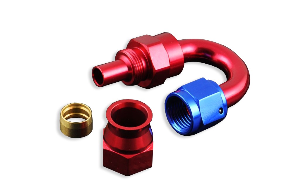 Terminal de manguera PTFE AN -6 AN6 JIC 180° para combustible y aceite