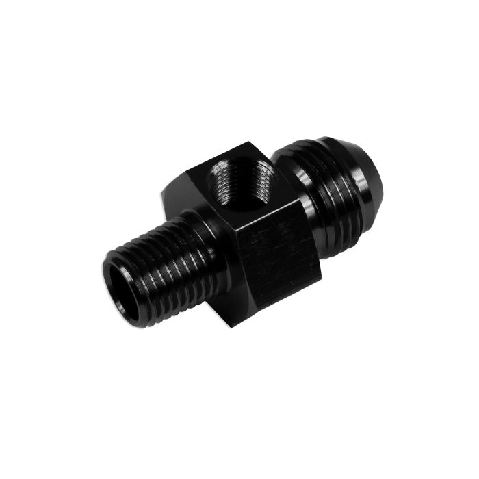 AN6 AN -6 to 3/8 NPT and 1/8 NPT Inline Adapter for Fuel/Oil, Black.
